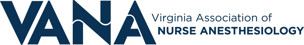 VANA logo in dark blue with "Virginia Association of Nurse Anesthesiology" text on a white background.